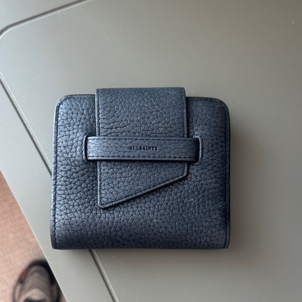 All Saints Black Leather Wallet